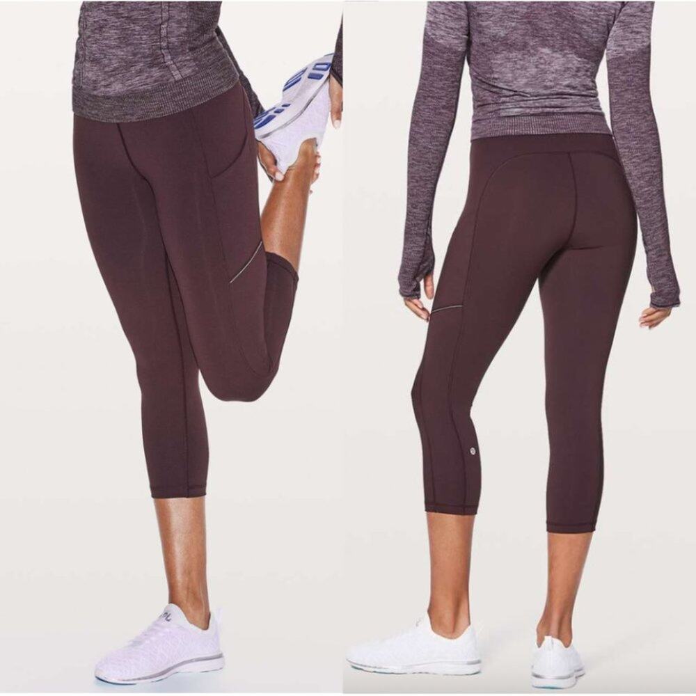 Lululemon Speed Up Crop Leggings 21" in Black Cherry